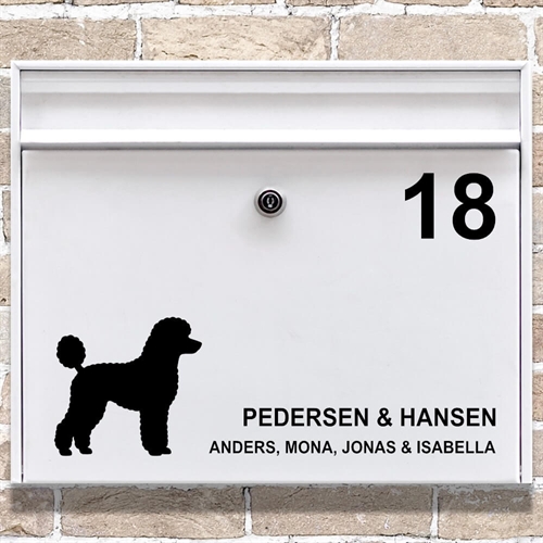 Briefkastenaufkleber, Silhouette eines Zwergpudels