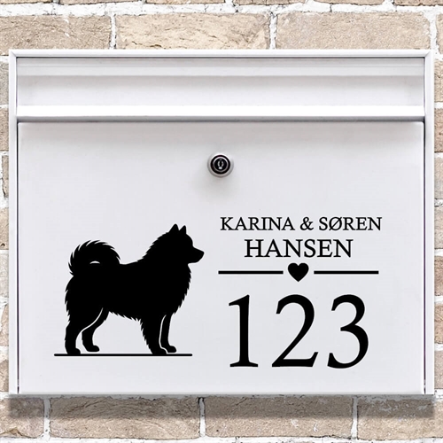 Briefkastenaufkleber mit Samojeden-Silhouette