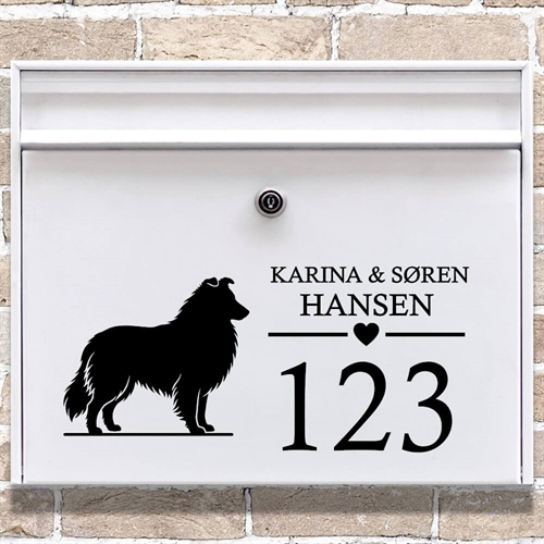 Briefkastenaufkleber mit Shetland Sheepdog-Silhouette