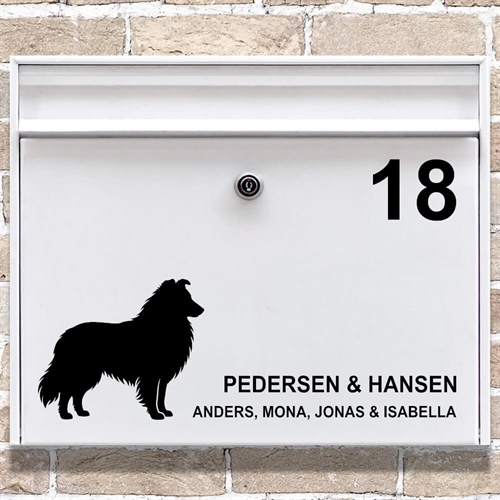 Briefkastenaufkleber Shetland Sheepdog-Silhouette