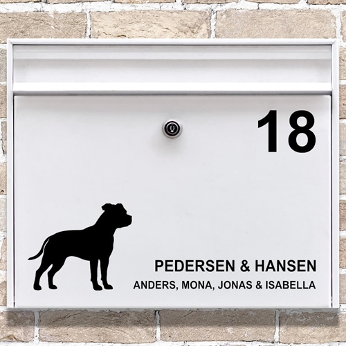 Briefkastenaufkleber mit Staffordshire Bullterrier-Silhouette