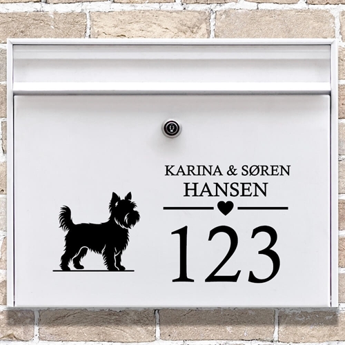 Briefkastenaufkleber mit Yorkshire-Terrier-Silhouette