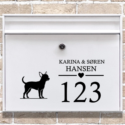 Briefkastenaufkleber mit Chihuahua-Silhouette