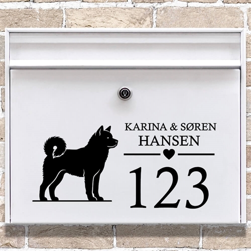 Briefkastenaufkleber mit Akita-Silhouette