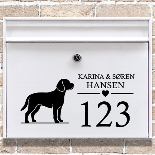 Briefkastenaufkleber mit Beagle-Silhouette