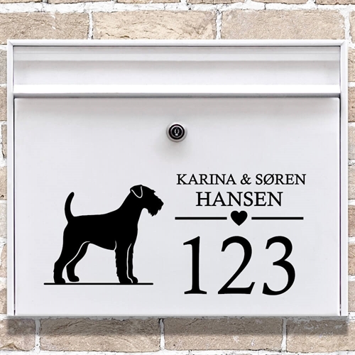 Briefkastenaufkleber mit Airedale-Terrier-Silhouette