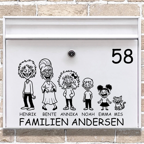 Briefkasten‑Sticker – Die verrückte Familie