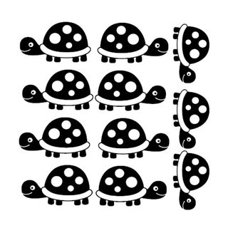 Schildkröten - 11 Stk. - Wandaufkleber