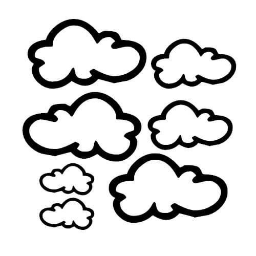 Wandsticker mit 7 Stk. Wolken