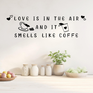 Love Kaffee - Wandaufkleber