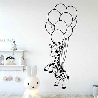 Wandtattoo - Giraffe mit Luftballons