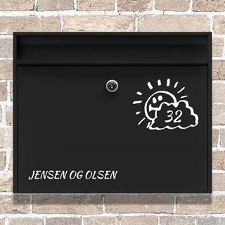 Briefkastenaufkleber Sonne mit Nummer und Name