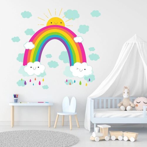 Regenbogen mit Sonne - Wandtattoo