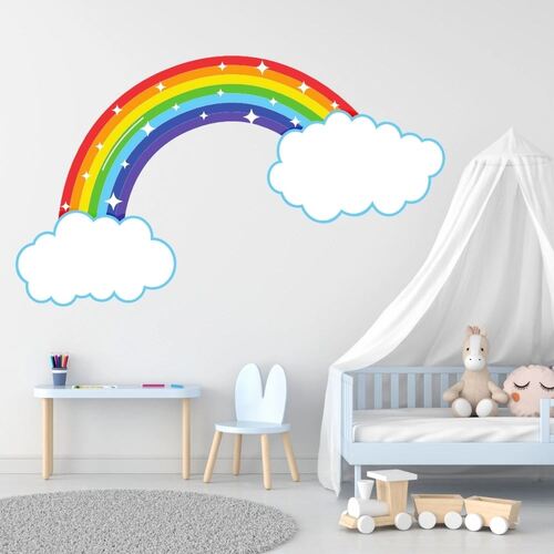 Regenbogen mit Sternen - Wandtattoo