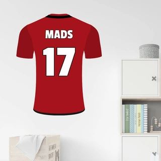 Manchester United-Trikot. Optionaler Text – Wandtattoo