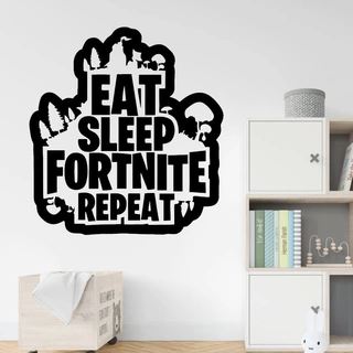 Wandtattoo "Essen, Schlafen, Fortnite, Repeat".