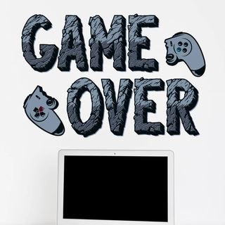 Game Over mit Controller – Wandtattoo 