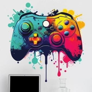 Controller in Farben - Wandtattoo 