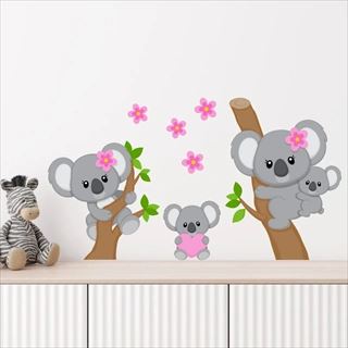 Bedruckter Koala in Pink - Wandtattoo