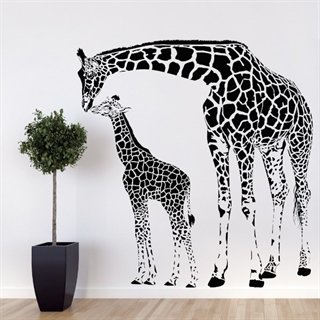 Wandaufkleber - Giraffe mit Fohlen - Wandaufkleber