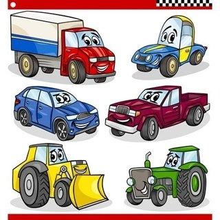 Bedruckte Cartoon-Autos - Wandtattoo