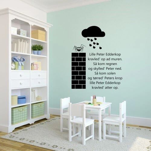 Wandsticker mit dem Kinderlied - Kleine Peterspinne