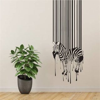 Zebra mit Barcode - Wandaufkleber