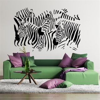 Zebras in Herde - Wandaufkleber